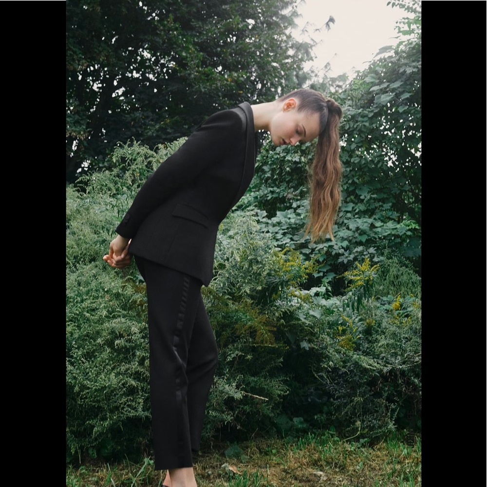 Zara Black Tuxedo Cigarette Pants size small